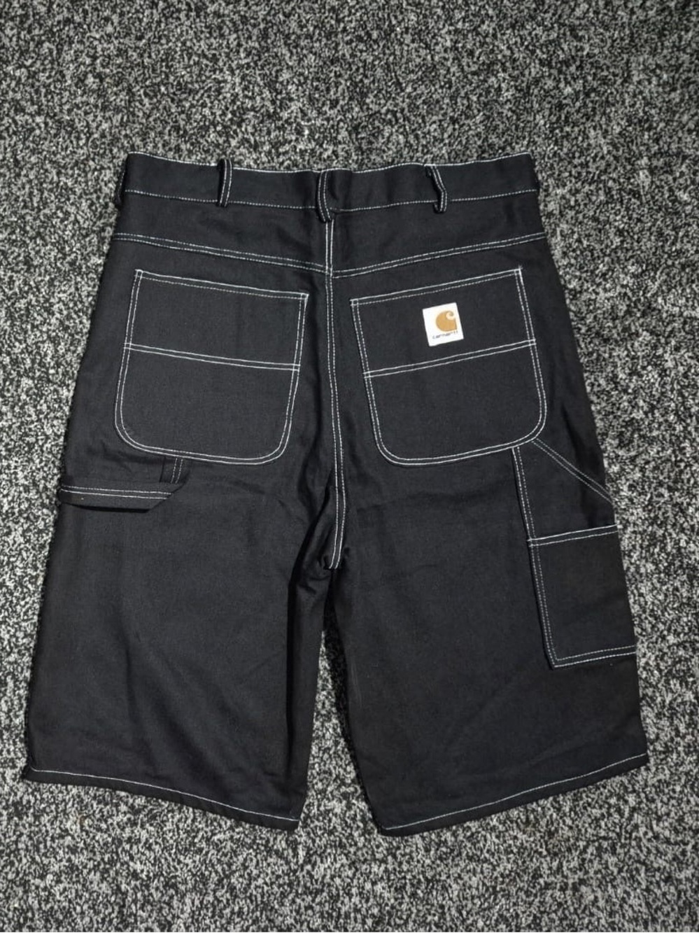 Reworked Carhartt Black Work Shorts with Utility Pockets